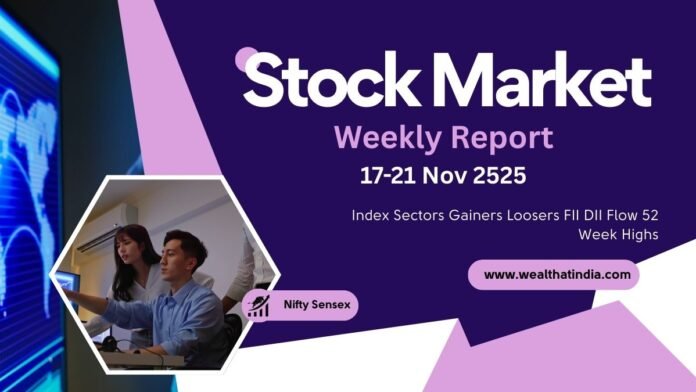 Stock Market Weekly Report (Nov 17–21 2025): Sharp Sector Moves, Big DII Buying, Top Gainers & Major Losers Revealed Stock Market Weekly Report (Nov 17–21 2025)